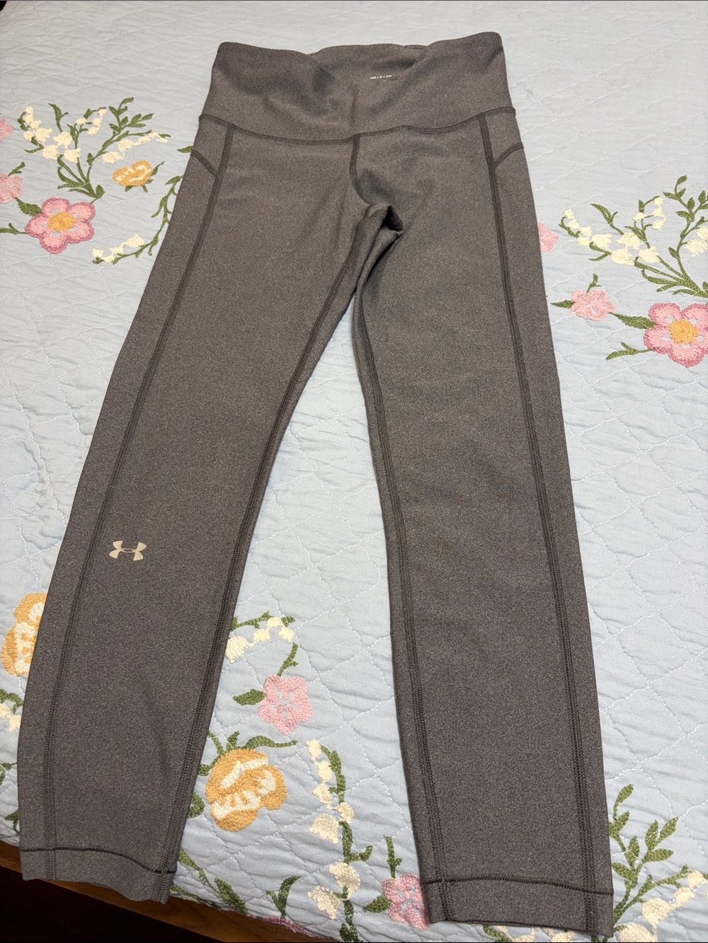 Under Armour Leggings Womens Small Gray Compression Heat Gear Gym Workout Size S